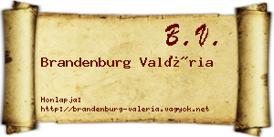 Brandenburg Valéria névjegykártya